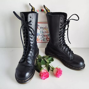 Dr Martens 1914 england metal toe vintage black mid calf 14 eye boots UK5 EU38