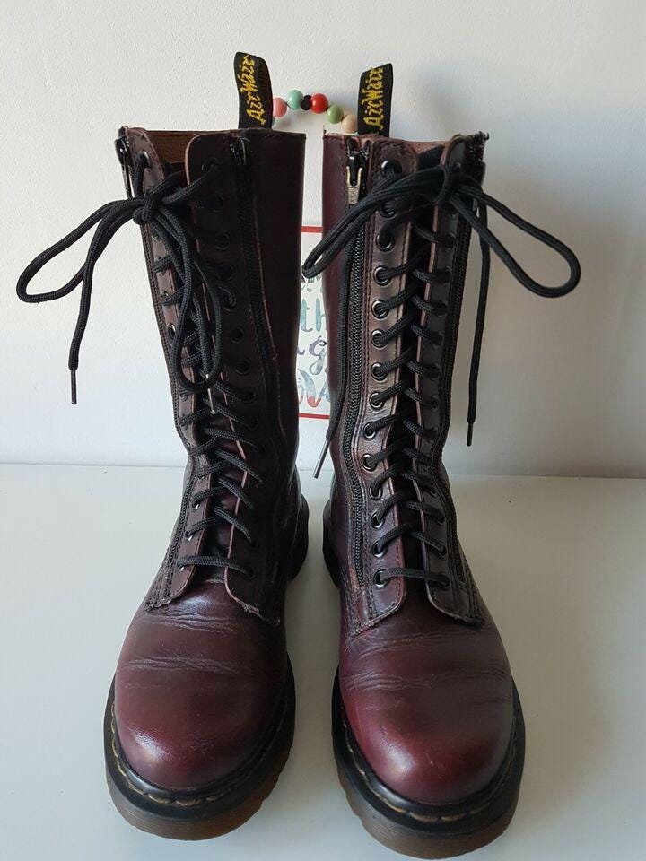 US 5 - Dr Martens 9733 Red Patent Leather Double Zip 14