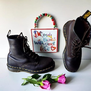 Dr Doc Martens 1460 8 hole brown vintage england boots UK5 US7 EU38
