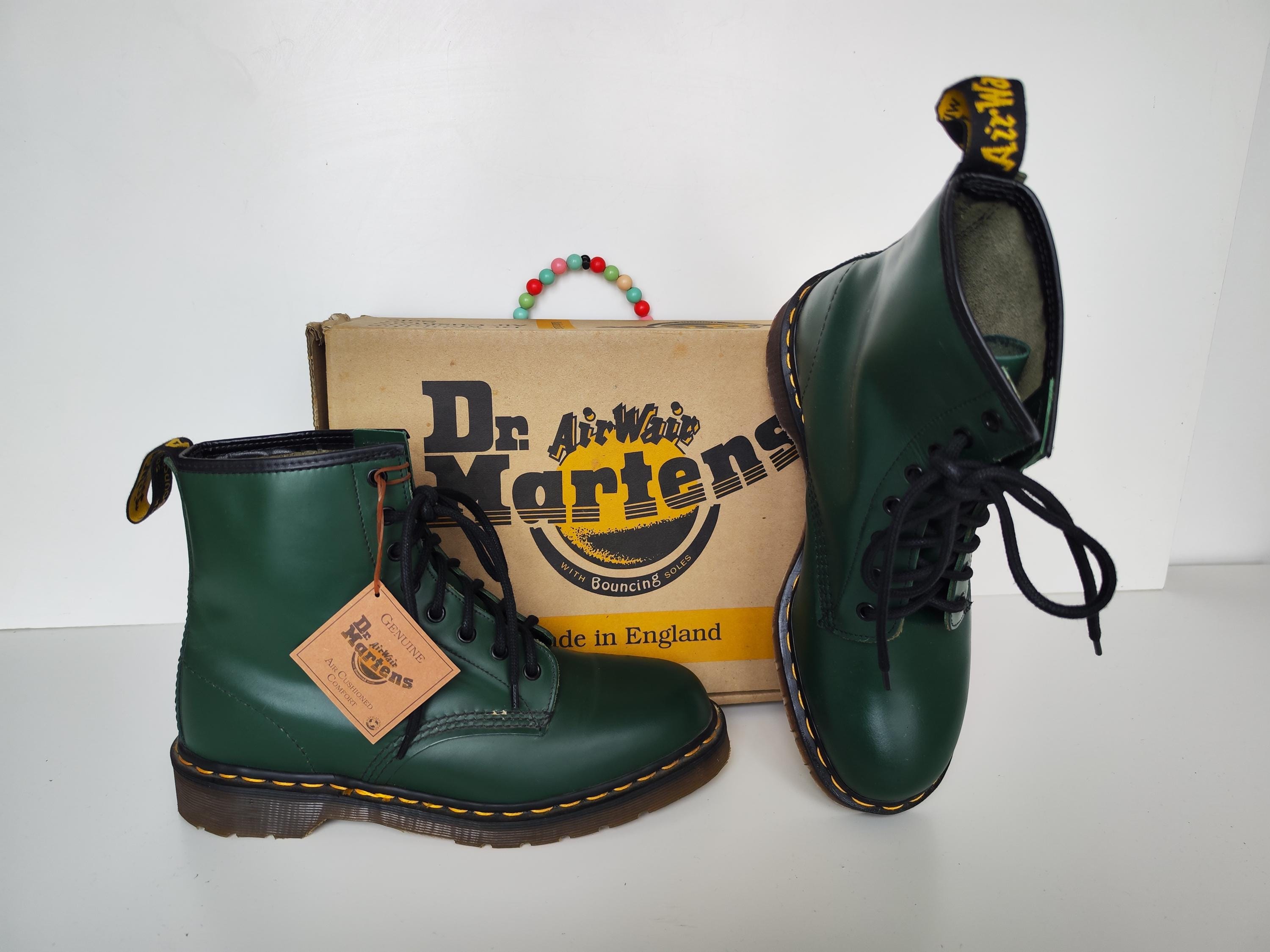 Dr Doc Martens 1460 8 Hole England Vintage Green Boots UK9 EU43