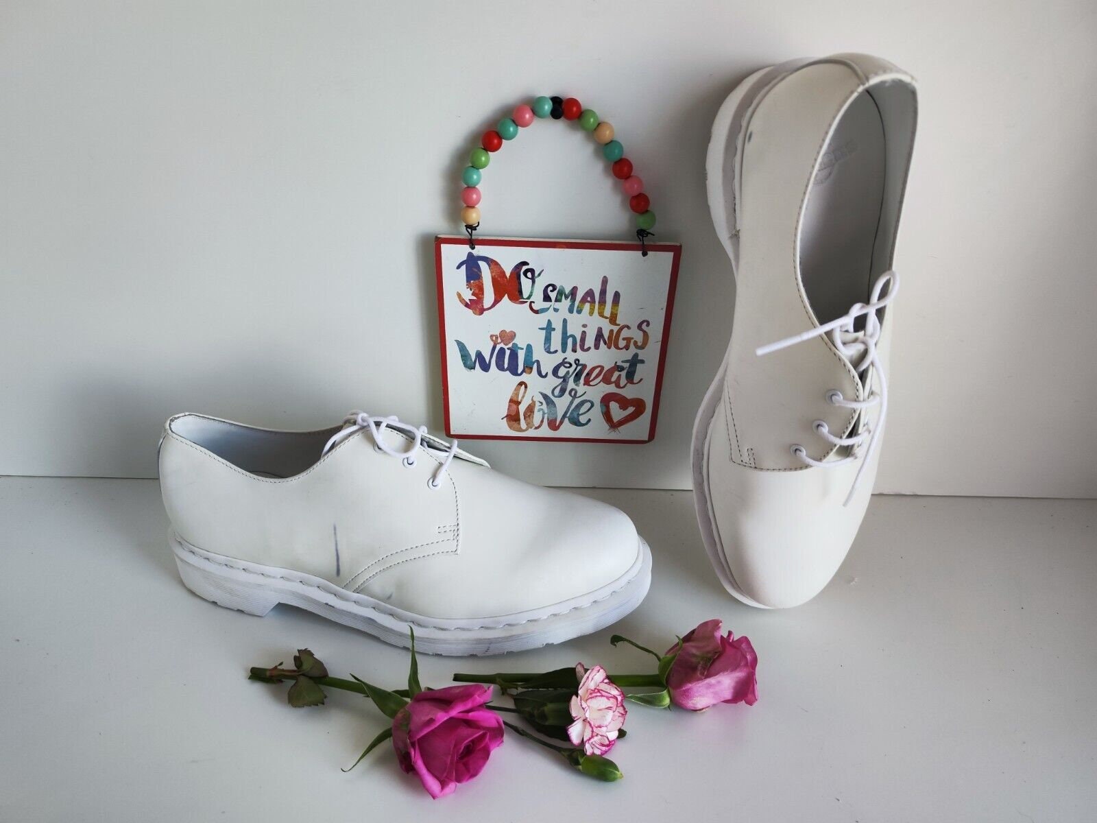 Dr Martens 1461 3 Eye Pascal Mono White Ankle Oxford Shoes UK10