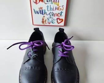 Dr Martens 1461 Black Sabbath Black Purple Backhand Shoes UK4 EU37
