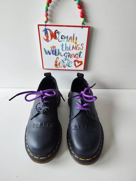 Dr Martens 1461 Black Sabbath Black Purple Backhand Shoes UK4 EU37
