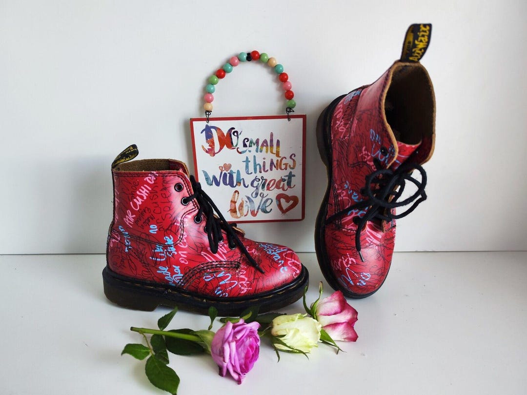 Dr Martens 101 1460 Vintage England 6 Eye Red Boots UK3 US5 EU36