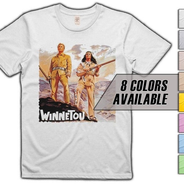 Winnetou V1 Film T-Shirt 8 Farben 8 Größen S-5XL Vintage-Look weiches Baumwoll-T-Shirt