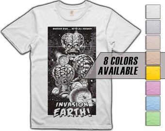 Mars Attack V1 movie T shirt 8 colors 8 sizes S-5XL vintage look soft cotton T shirt