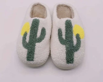 Pantoufles cactus, Pantoufles cactus pour femmes, Pantoufles cactus avec semelle, Pantoufles cactus, Pantoufles cactus pour enfant, Pantoufles avec cactus