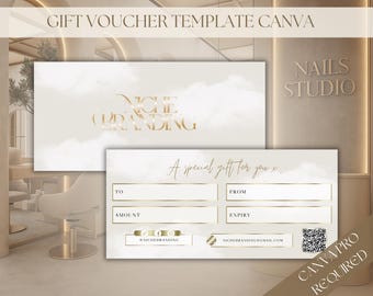 Elegant Gold Salon Gift Voucher Template: Editable Canva Design (Digital Download)