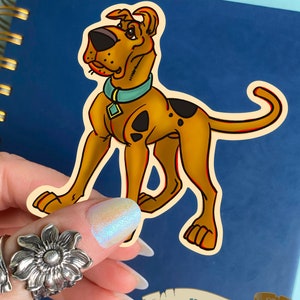 Rehkitz Merle Deutsche Dogge Scoobs Parodie Kunst Aufkleber, große Dogge, Geschenk für die Deutsche Dogge, Hundeliebhaber, Regel für die Dogmom