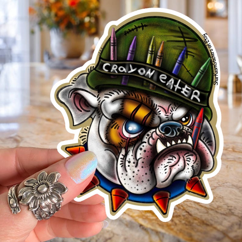 BOGO Crayon Eater Sticker SET USMC Devil Dog Vinyl Decal Marine Corps ...