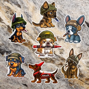 Crayon Eater Sticker SET USMC Devil Dog Vinyl Decal Marine Corps Humor Doberman German Shepherd Rottweiler Frenchie Bulldog Belgian Malinois