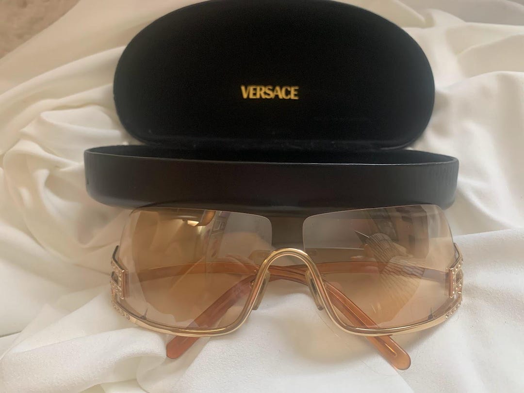 Authentic Versace Sunglasses - Gold Frames With Greek Key  display picture 1