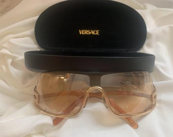 Authentic Versace Sunglasses Gold Frames With Greek Key Design
