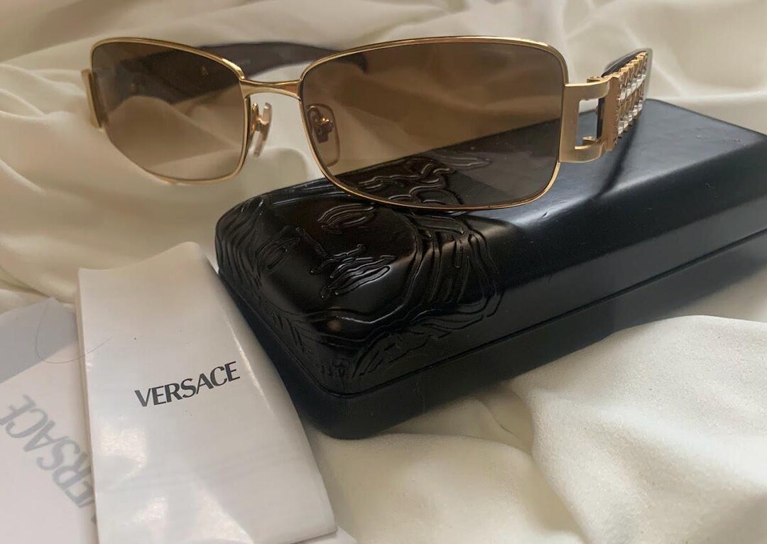 Authentic Versace Sunglasses - Brown and Gold - Swarovski  display picture 1