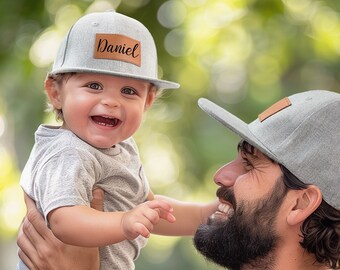 Casquette personnalisée pour tout-petit,Chapeau personnalisé pour bébé,Chapeau avec empiècement en cuir,Casquette de baseball pour enfants,Chapeau emblématique,Cadeau pour bébé,Chapeau snapback pour bébé,Chapeau pour jeune adulte