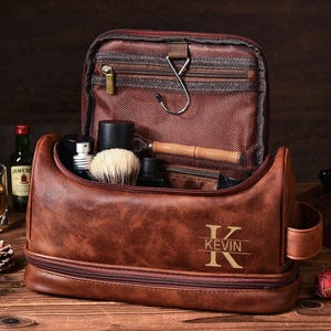 Neceser personalizado para padrinos de boda, neceser de cuero para hombre grabado, regalos para padrinos de boda, neceser de viaje, regalos para proponer matrimonio a los padrinos de boda