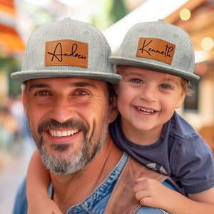 Bonnet personnalisé pour bébé,Chapeau personnalisé pour tout-petit,Chapeau avec empiècement en cuir,Casquette de baseball pour enfant,Chapeau emblématique,Cadeau pour bébé,Chapeau snapback pour bébé,Chapeau pour jeune adulte image 2