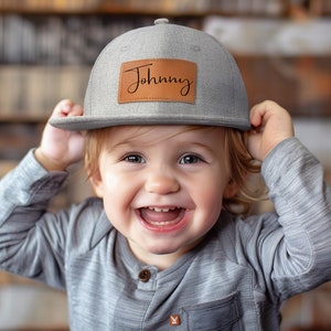 Custom Infant Hat,Personalized Toddler Hat,Leather Patch Hat,Kids Baseball Hat,Signature Hat,Gift For Baby,Baby Snapback Hat,Youth Adult Hat