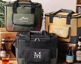 Embroidered Beer Cooler Bag, Custom Groomsmen Cooler, Wedding Party Gift, Best Man Gift