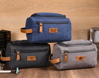 Trousse de toilette personnalisée pour homme,Trousse de toilette en toile,Cadeau pour garçons d'honneur,Cadeau pour la fête des pères,Trousse de toilette en toile pour homme,Cadeau d'anniversaire,Cadeau de remise des diplômes