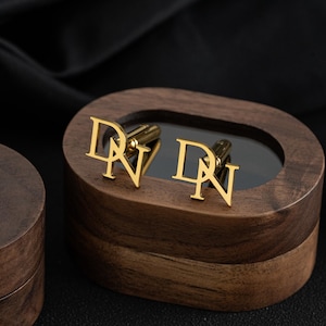 Custom Initial Cufflinks for Groomsmen, Personalized Groomsmen Cufflinks, Groomsmen Gifts, Christmas Gift, Groomsmen Proposal, Best Man Gift