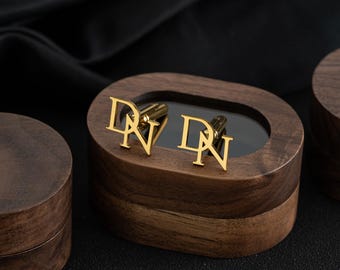Aangepaste eerste manchetknopen voor bruidsjonkers, gepersonaliseerde manchetknopen bruidsjonkers, cadeaus bruidsjonkers, kerstcadeau, voorstel bruidsjonker, cadeau getuige