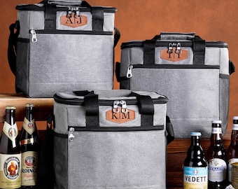 Personalized Engraved Beer Cooler Bag, Custom Monogram Beer Carrier, Groomsmen Gifts, Bachelor Party Gift