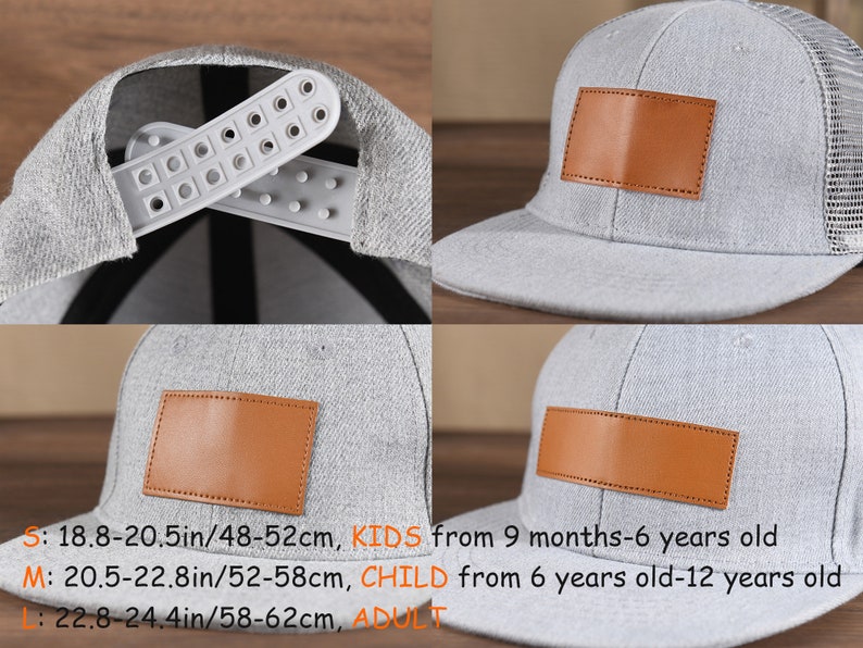 Benutzerdefinierte Säugling Hut, personalisierte Kleinkind Hut, Leder Patch Hut, Kinder Baseballmütze, Unterschrift Hut, Geschenk für Baby, Baby Snapback Hut, Jugend Erwachsene Hut Bild 5