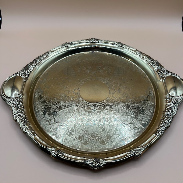 Vintage Brass Tray with ornate details