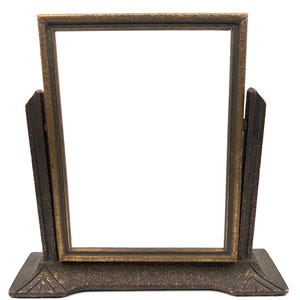 Vintage Antique Art Deco Carved Wooden Swinging Picture Frame Stand