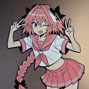 Cute Astolfo vinyl decal sticker waterproof car decal femboy trap anime ecchi sticker
