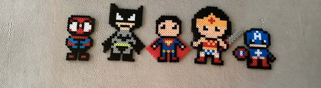 Fuse Bead Superhero Set - Spiderman, Batman, Superman, Wonder Woman ...