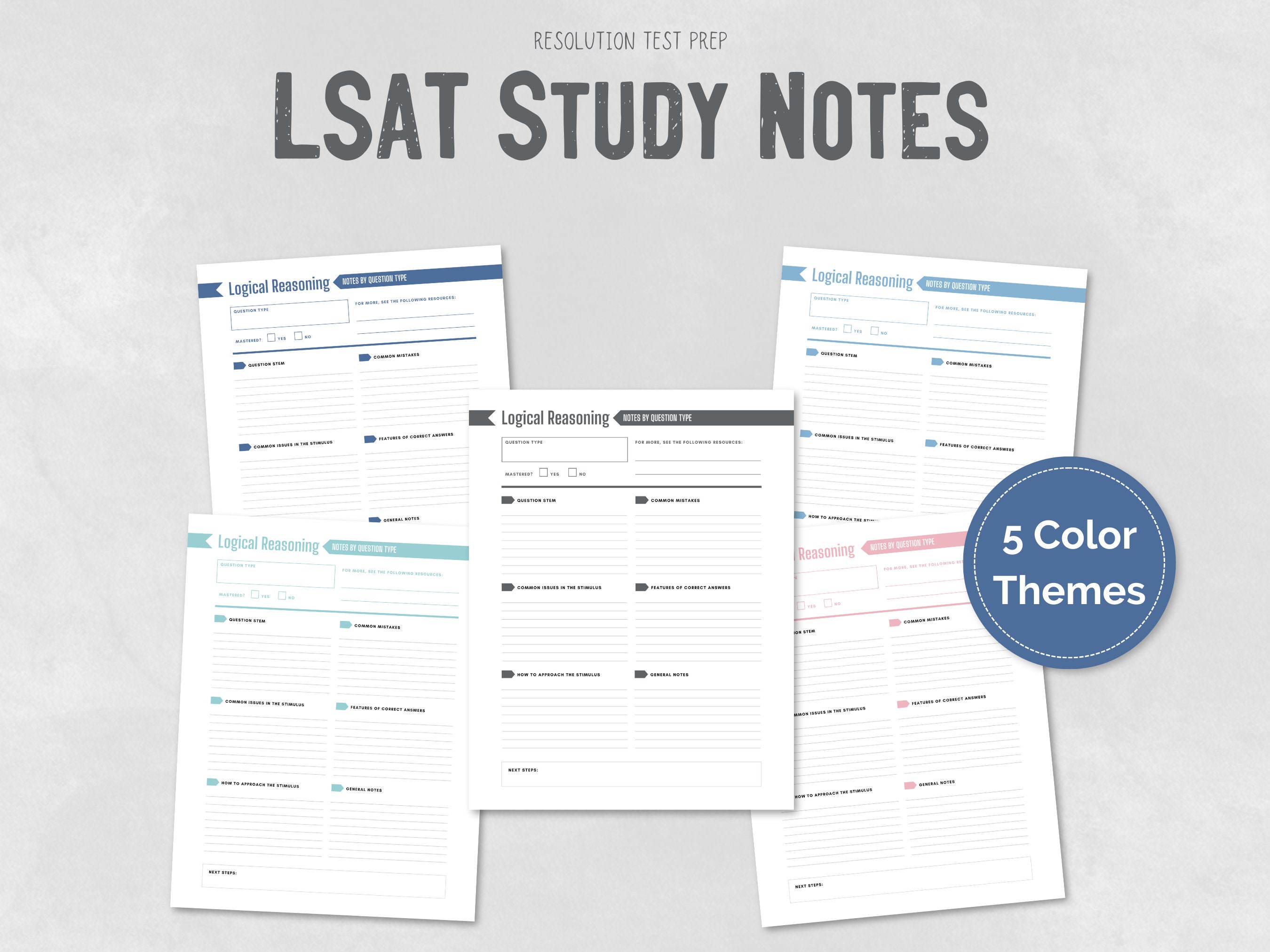 LSAT Study Notes - Printable LSAT Review Guide and Study Planner for ...