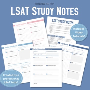 Appunti di studio LSAT - Guida di revisione LSAT stampabile e pianificatore di studio per studenti di pre-giurisprudenza, per ragionamento logico e pratica di lettura comp