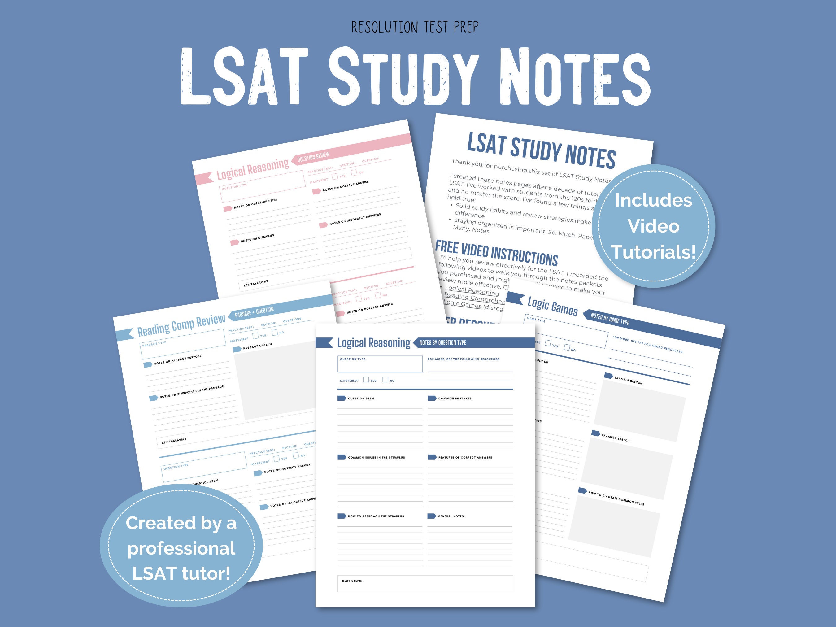 LSAT Study Notes - Printable LSAT Review Guide and Study Planner for ...