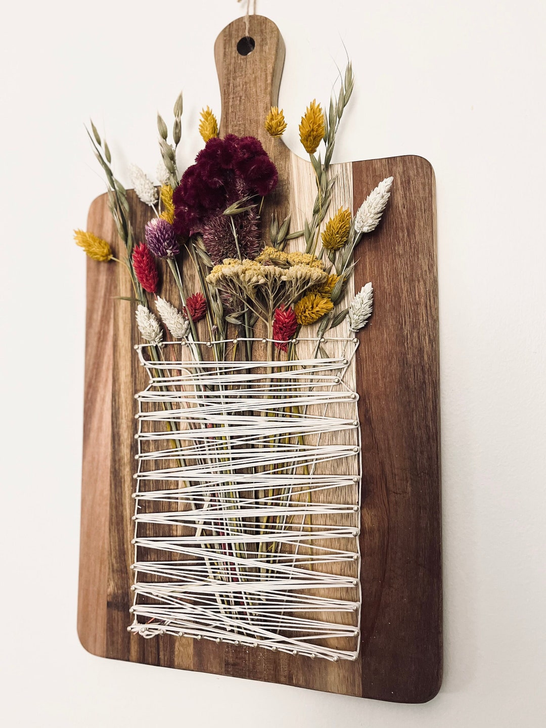 Spring String Art Vase With Dried Flowers - Etsy