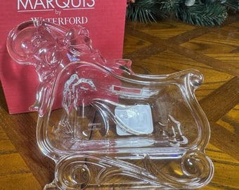 New Waterford Marquis Frohe Weihnachten Blei Kristall Schlitten Konfektteller Deutschland