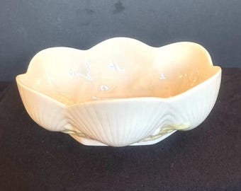 VTG Belleek Scallop Edge Muschel Luster Oval Zuckerdose Irland 5 "D