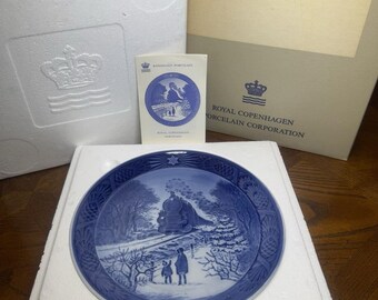 Vtg 1973 Royal Copenhagen ” Going Home '' Jahresteller Original Box / Broschüre