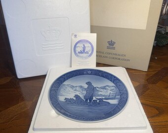 Vtg 1978 Royal Copenhagen ” Greenland Sc ''annual Xmas Teller Original Box / Broschüre