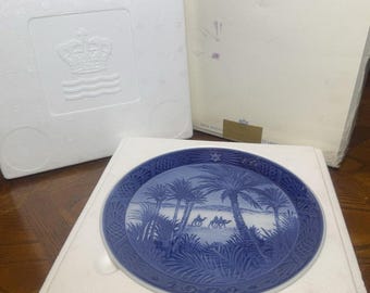Vintage 1972 Royal Copenhagen ”in der Wüste '' jährlicher Weihnachtsteller Original Box