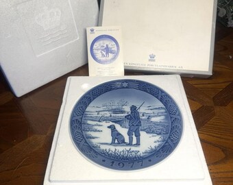 Vtg 1977 Royal Copenhagen Immer Bridge Jahrestagsteller Original Box / Broschüre