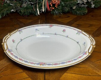 VTG B & C Limoges Frankreich L Bernardaud Pompadour Ovale Schüssel 11,75 "x 7,75" Goldrand