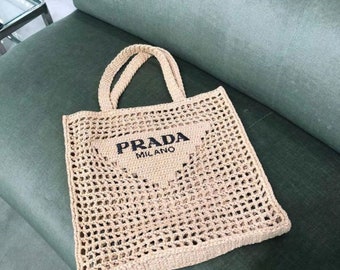 Prada Raffia Tote Bag