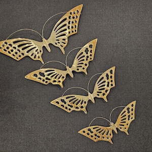 Vintage Brass MCM Set of 4 Wall Butterflies