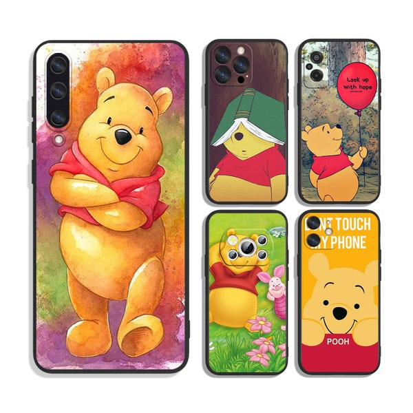 Winnie the Pooh bear Protective Cases for iPhone & Samsung S24 S23 S22 S21 A25 A15 A54 A53 A52 A34 A33 A32 A14 A13 4G 5G