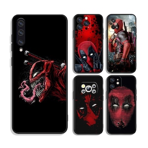 Deadpool super-héros étuis de protection pour iPhone et Samsung S24 S23 S22 S21 A25 A15 A54 A53 A52 A34 A33 A32 A14 A13 4G 5G