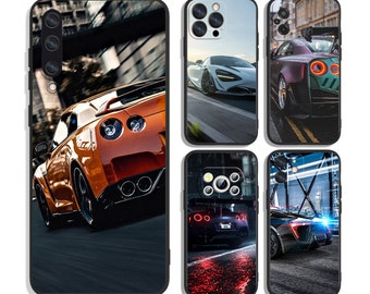 Sportwagen-Rennsport Schutzhülle für iPhone & Samsung S24 S23 S22 S21 A25 A15 A54 A53 A52 A34 A33 A32 A14 A13 4G 5G