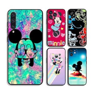Custodie protettive Topolino Minnie Mouse per iPhone e Samsung S24 S23 S22 S21 A25 A15 A54 A53 A52 A34 A33 A32 A14 A13 4G 5G