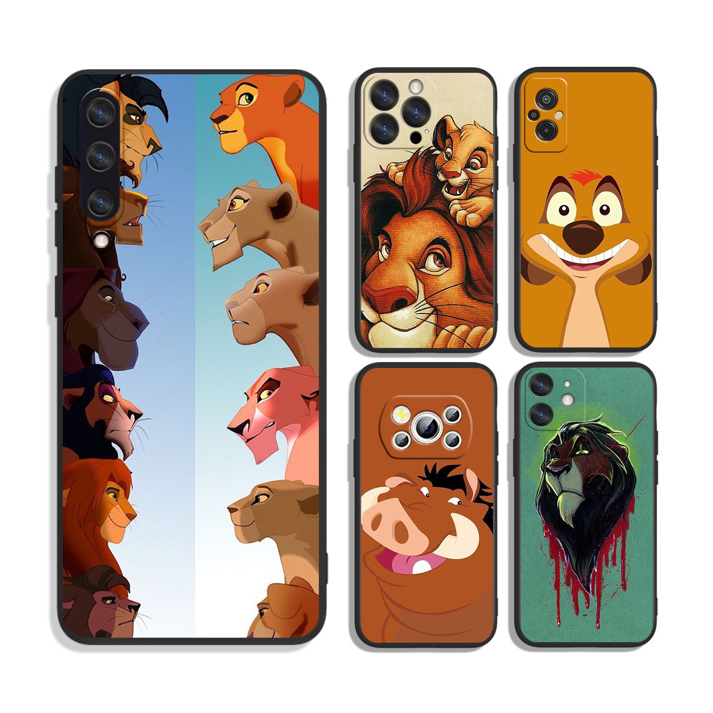 Lion King Protective Cases for iPhone & Samsung S24 S23 S22 S21 A25 A15 A54 A53 A52 A34 A33 A32 A14 A13 4G 5G